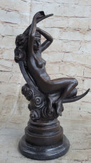 Sensual Bronze Marble Sculpture Nude Female Earth Moon Figure