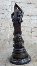 Sensual Bronze Marble Sculpture Nude Female Earth Moon Figure