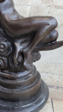 Sensual Bronze Marble Sculpture Nude Female Earth Moon Figure