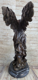 Winged Nike Samothrace Bronze Sculpture Marble Base Hot Cast Figurine Figure Art