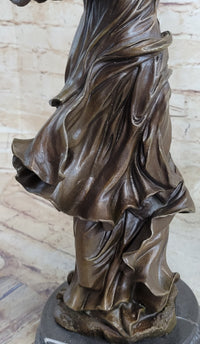 Winged Nike Samothrace Bronze Sculpture Marble Base Hot Cast Figurine Figure Art