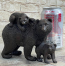 Signed Happy Grizzly Bear Family Bronze Sculpture Art Deco
