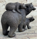 Signed Happy Grizzly Bear Family Bronze Sculpture Art Deco