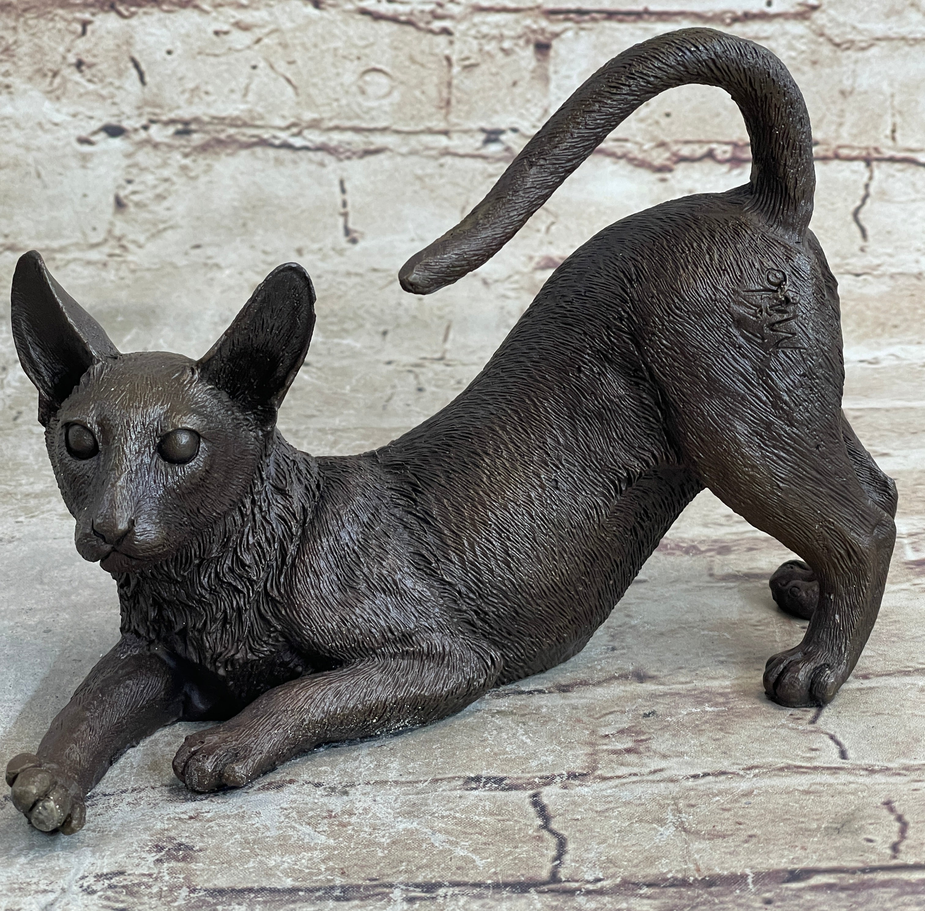 Signed Original Siamese Cat Bronze Sculpture Hot CAST