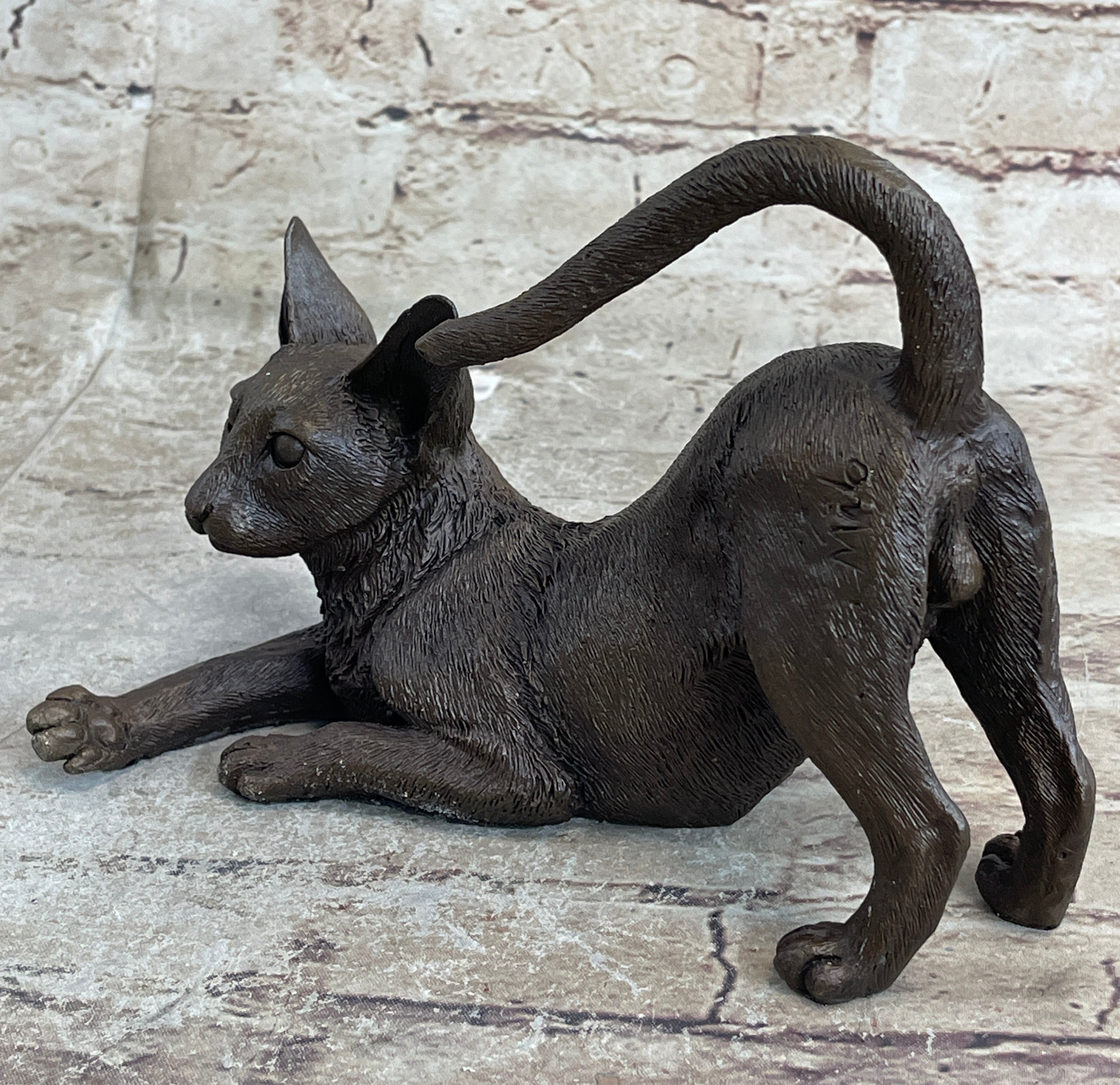 Signed Original Siamese Cat Bronze Sculpture Hot CAST