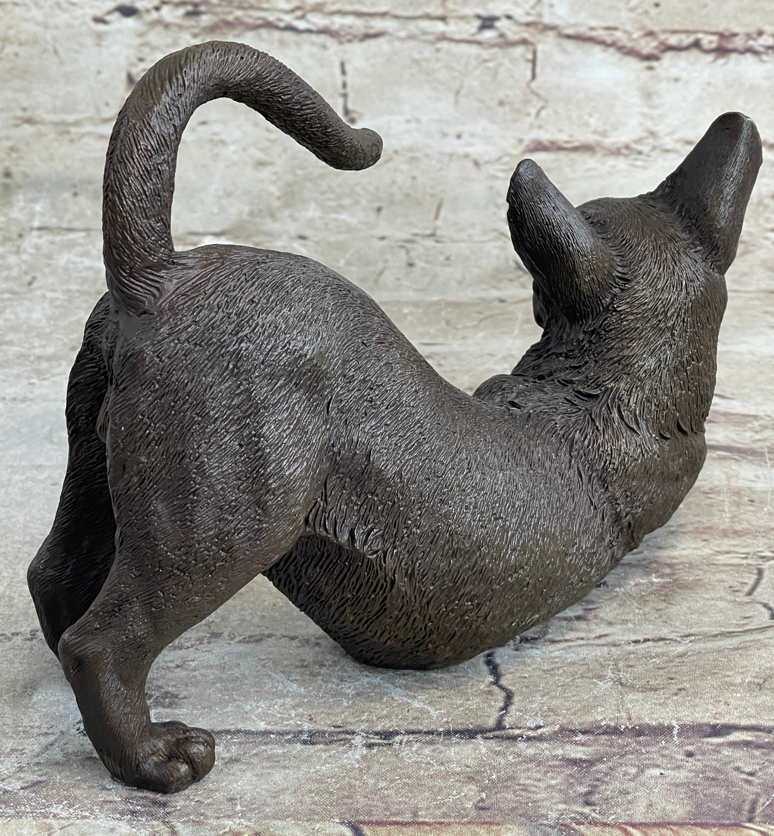 Signed Original Siamese Cat Bronze Sculpture Hot CAST