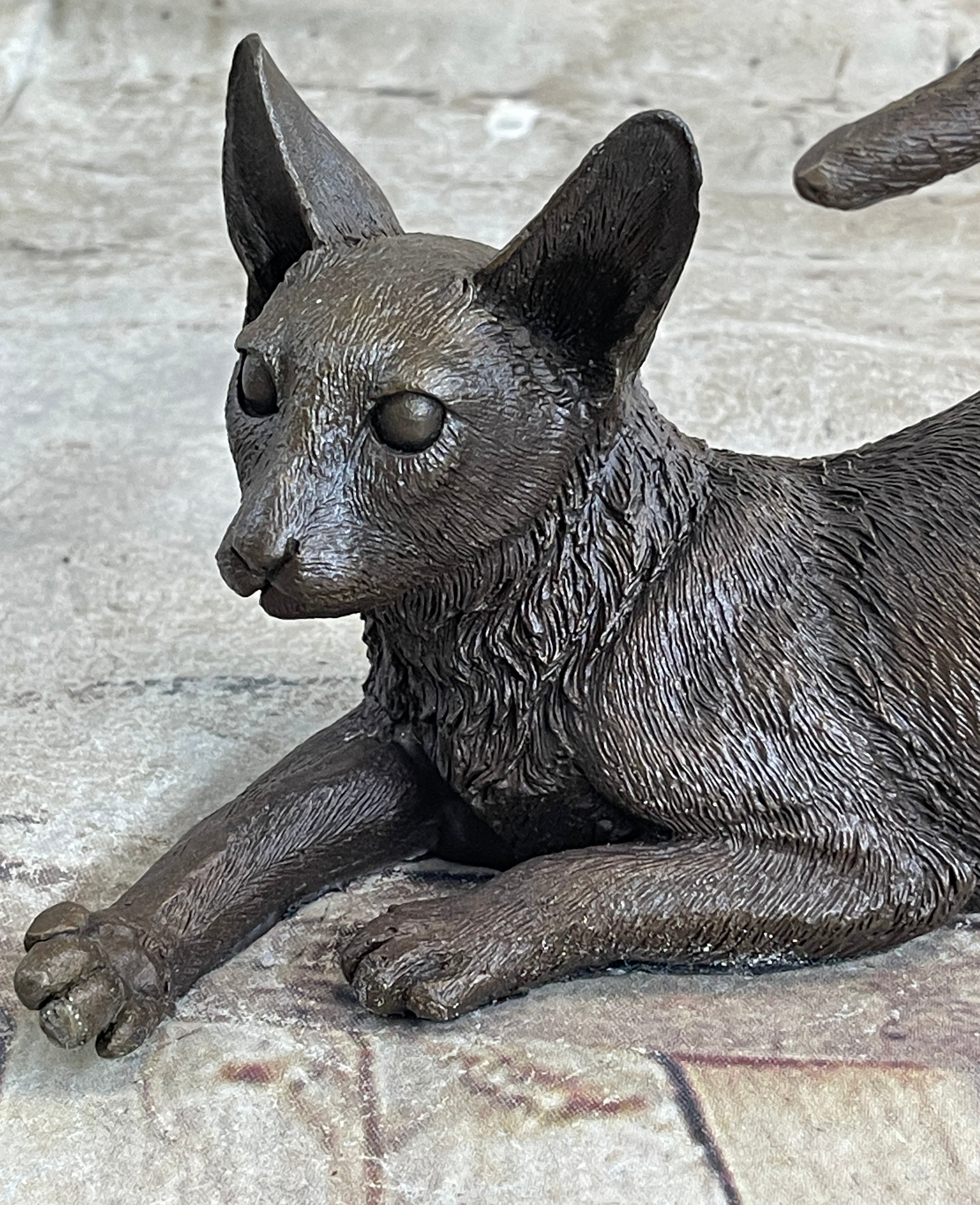 Signed Original Siamese Cat Bronze Sculpture Hot CAST