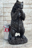 Tall Hungry Bear Eating Grapes Bronze Art Deco