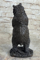 Tall Hungry Bear Eating Grapes Bronze Art Deco