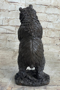 Tall Hungry Bear Eating Grapes Bronze Art Deco