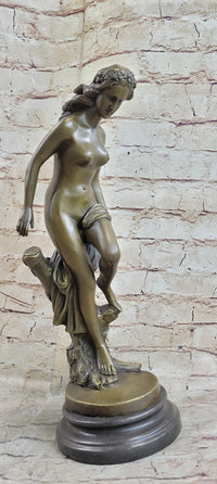 Hot Cast Bronze Nude Classical Beauty Female Goddess Nymph Figurative Art Sculpture