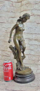 Hot Cast Bronze Nude Classical Beauty Female Goddess Nymph Figurative Art Sculpture