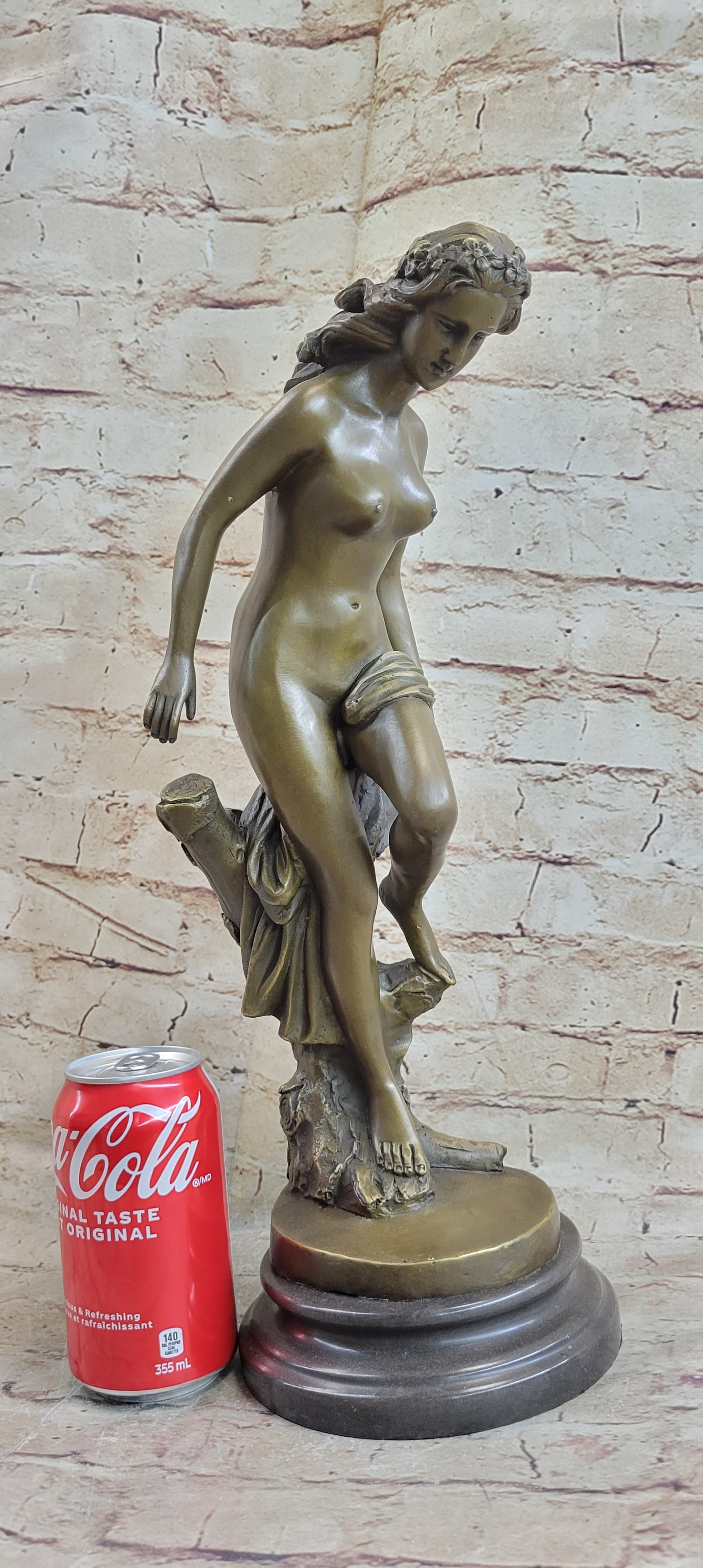 Hot Cast Bronze Nude Classical Beauty Female Goddess Nymph Figurative Art Sculpture