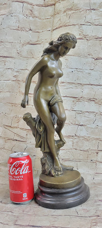 Hot Cast Bronze Nude Classical Beauty Female Goddess Nymph Figurative Art Sculpture