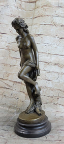 Hot Cast Bronze Nude Classical Beauty Female Goddess Nymph Figurative Art Sculpture