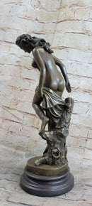 Hot Cast Bronze Nude Classical Beauty Female Goddess Nymph Figurative Art Sculpture