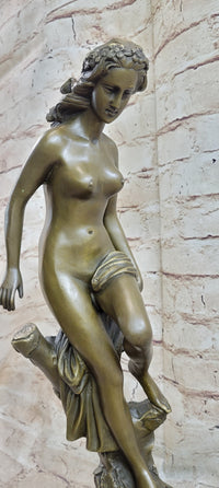 Hot Cast Bronze Nude Classical Beauty Female Goddess Nymph Figurative Art Sculpture