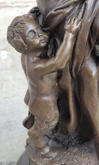 Fortuna Bronze Sculpture Nude Figure Greek Mythology 13" x 7"