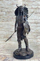 Native American Indian Warrior w/ War Bonnet Bronze by P. Manship