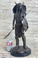 Native American Indian Warrior w/ War Bonnet Bronze by P. Manship
