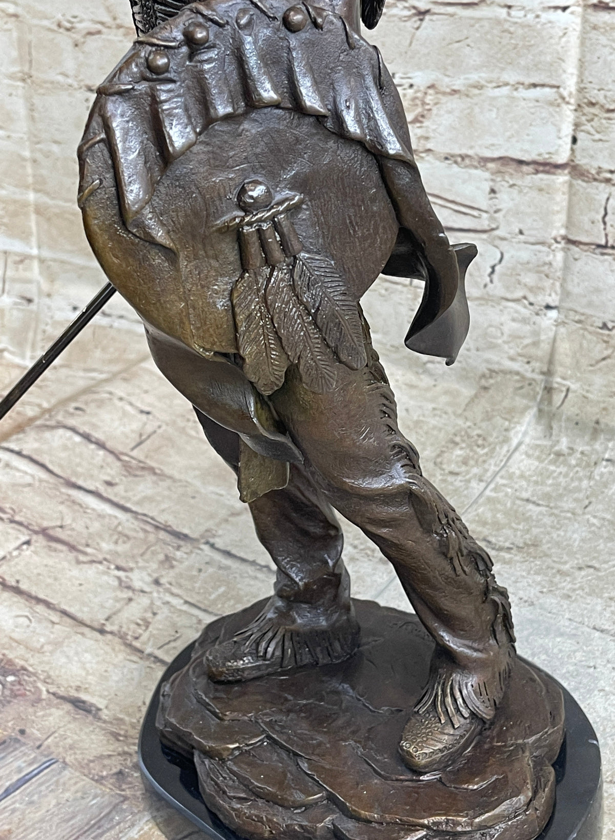 Native American Indian Warrior w/ War Bonnet Bronze by P. Manship