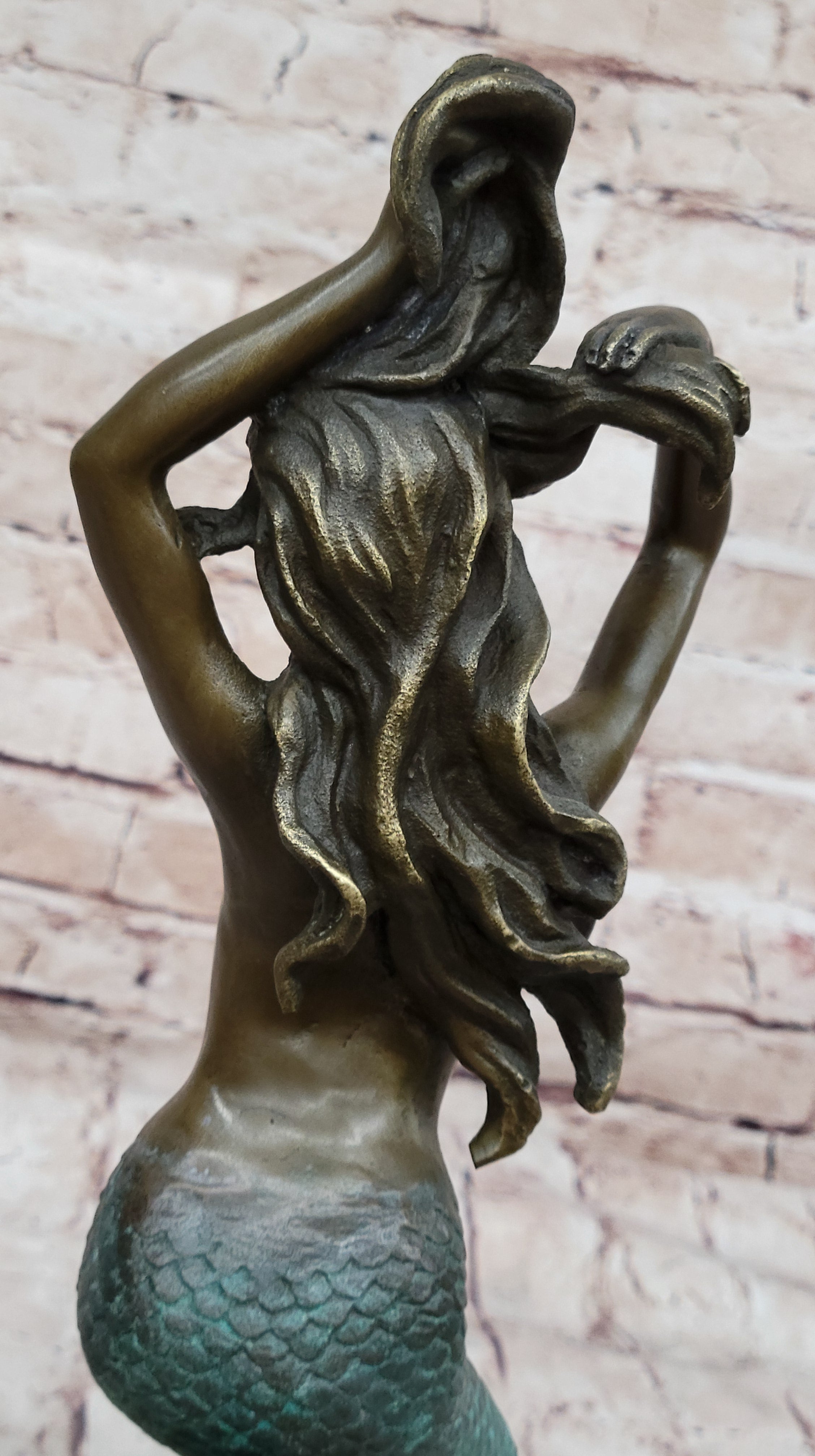 Hot Cast Bronze Sexy Mermaid Semi Nude Sculpture Figure Art