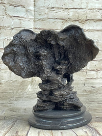 Striking Massive Elephant Head Bust with Baby Bronze Sculpture