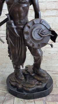 Native American Indian Warrior w/ Tomahawk - Bronze Sculpture