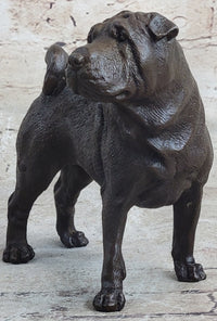 Hot Cast Bronze Shar Pei Dog Sculpture Art