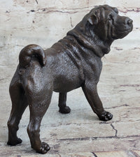 Hot Cast Bronze Shar Pei Dog Sculpture Art
