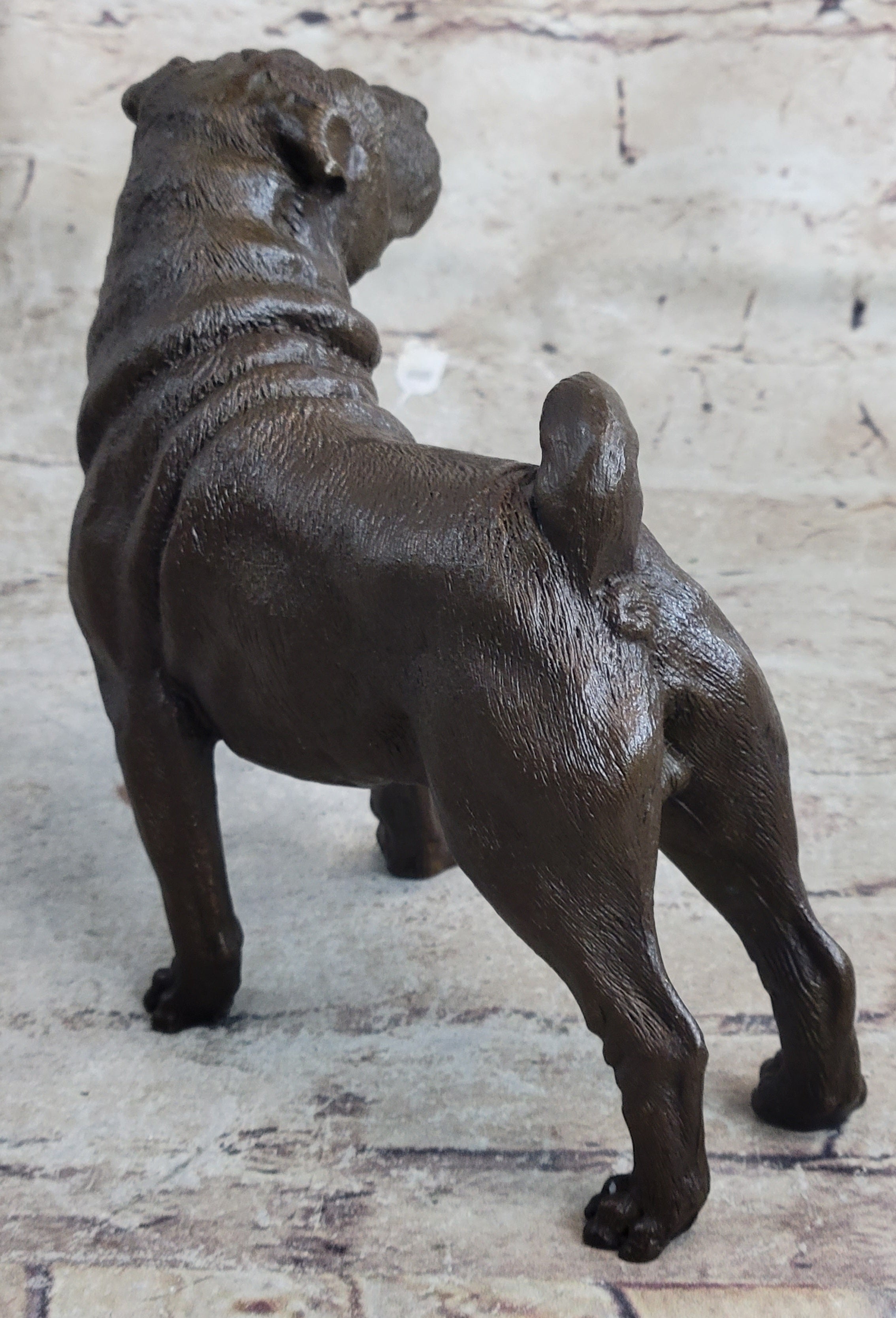 Hot Cast Bronze Shar Pei Dog Sculpture Art