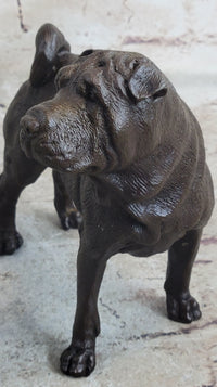 Hot Cast Bronze Shar Pei Dog Sculpture Art