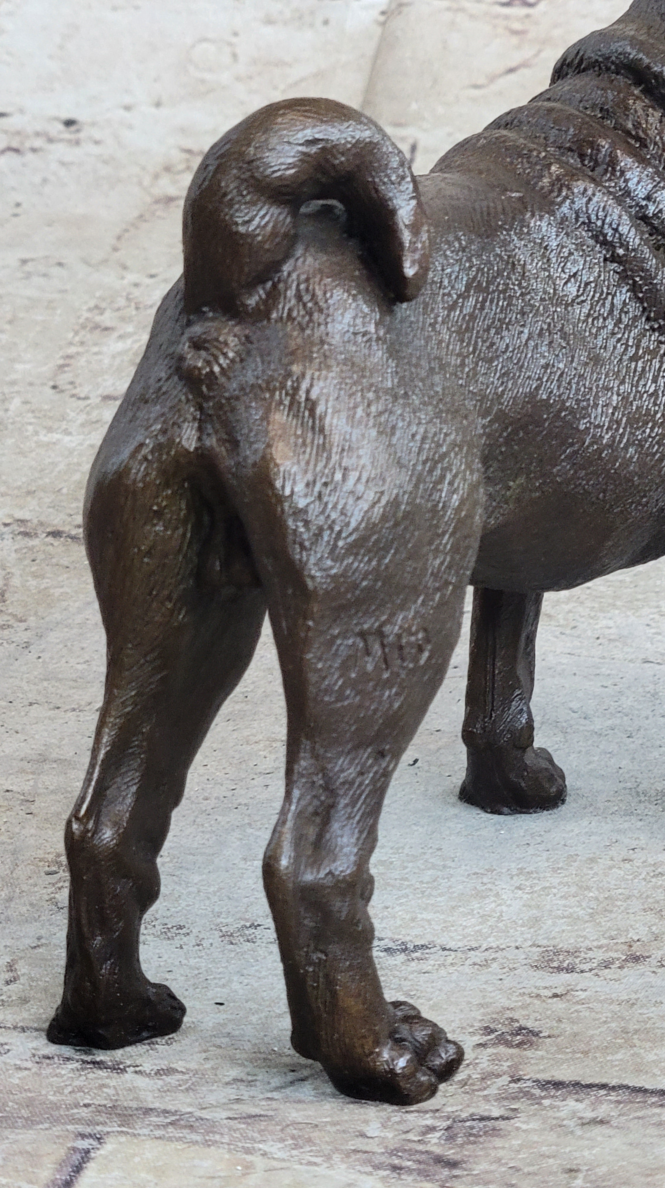 Hot Cast Bronze Shar Pei Dog Sculpture Art
