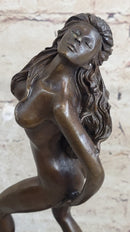 Nude Female Figure Hot Cast Bronze Sculpture Statue on Marble Base by Aldo Vitaleh