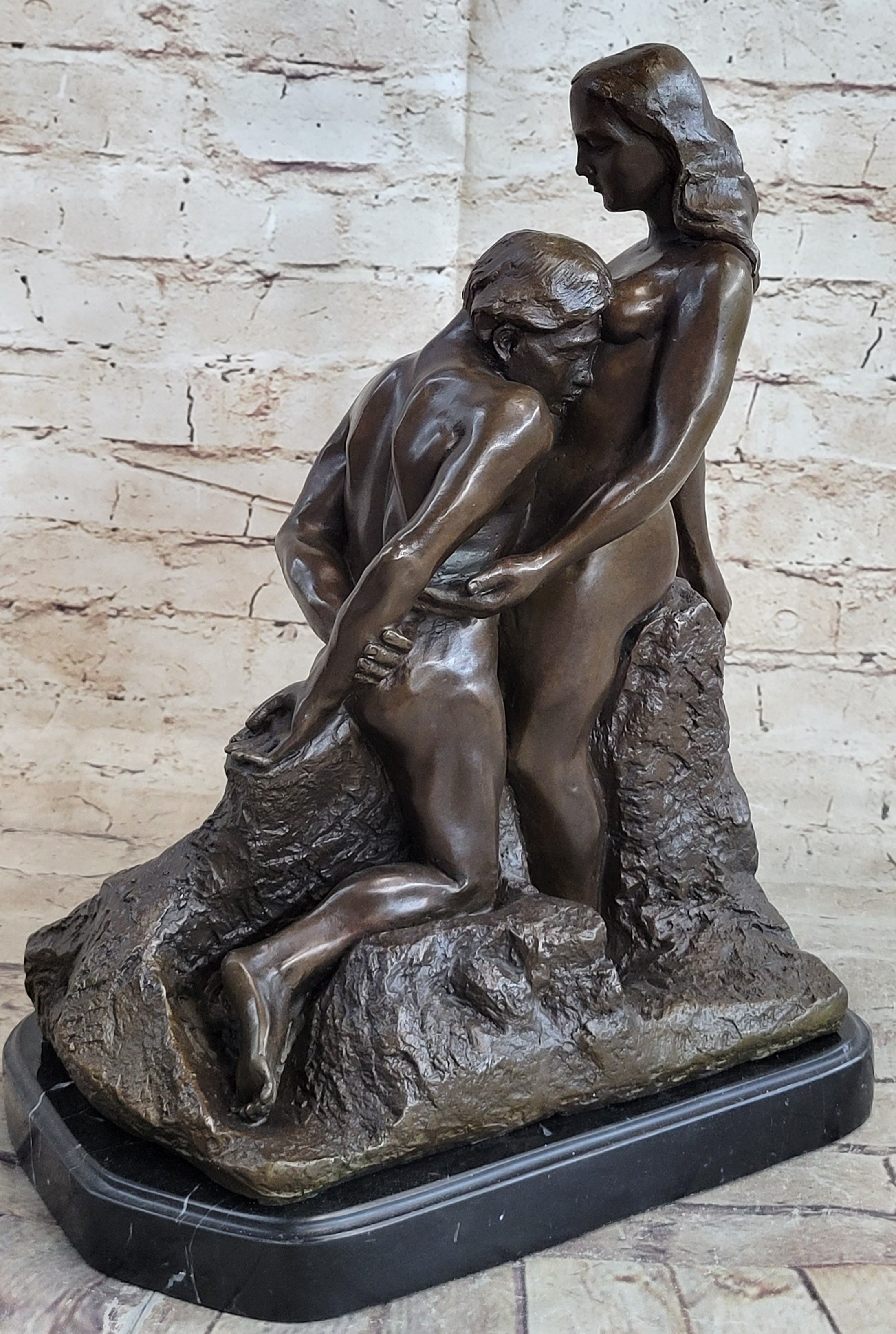 Rodin Eternal Idol Bronze Nude Couple Sculpture Figure Art