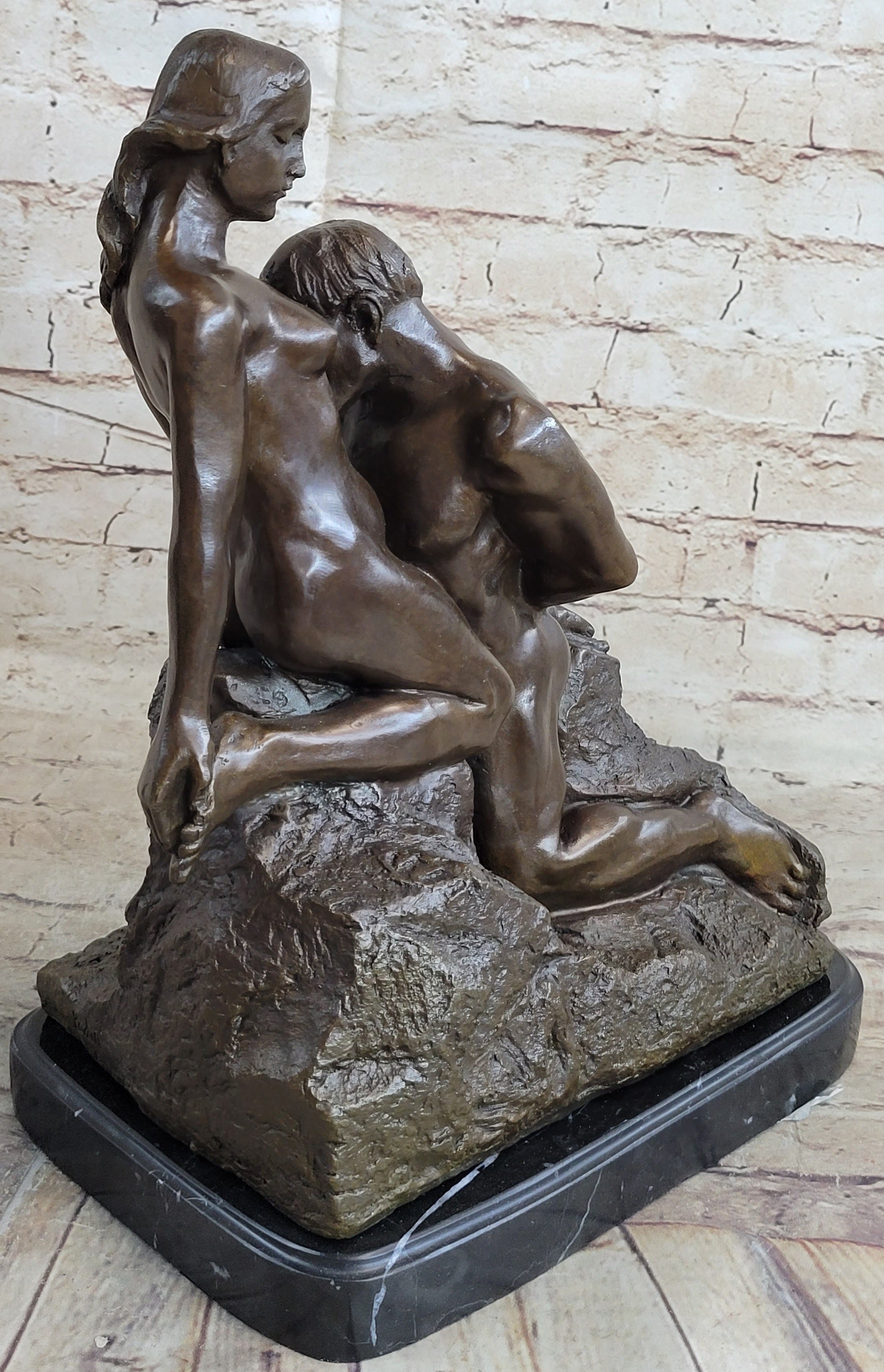 Rodin Eternal Idol Bronze Nude Couple Sculpture Figure Art