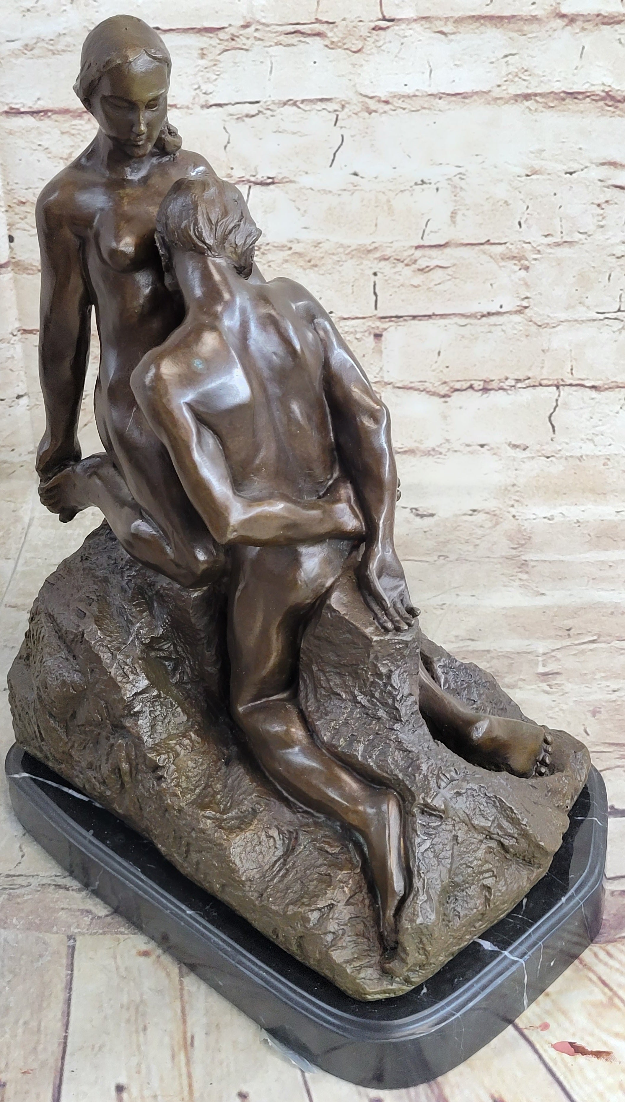 Rodin Eternal Idol Bronze Nude Couple Sculpture Figure Art