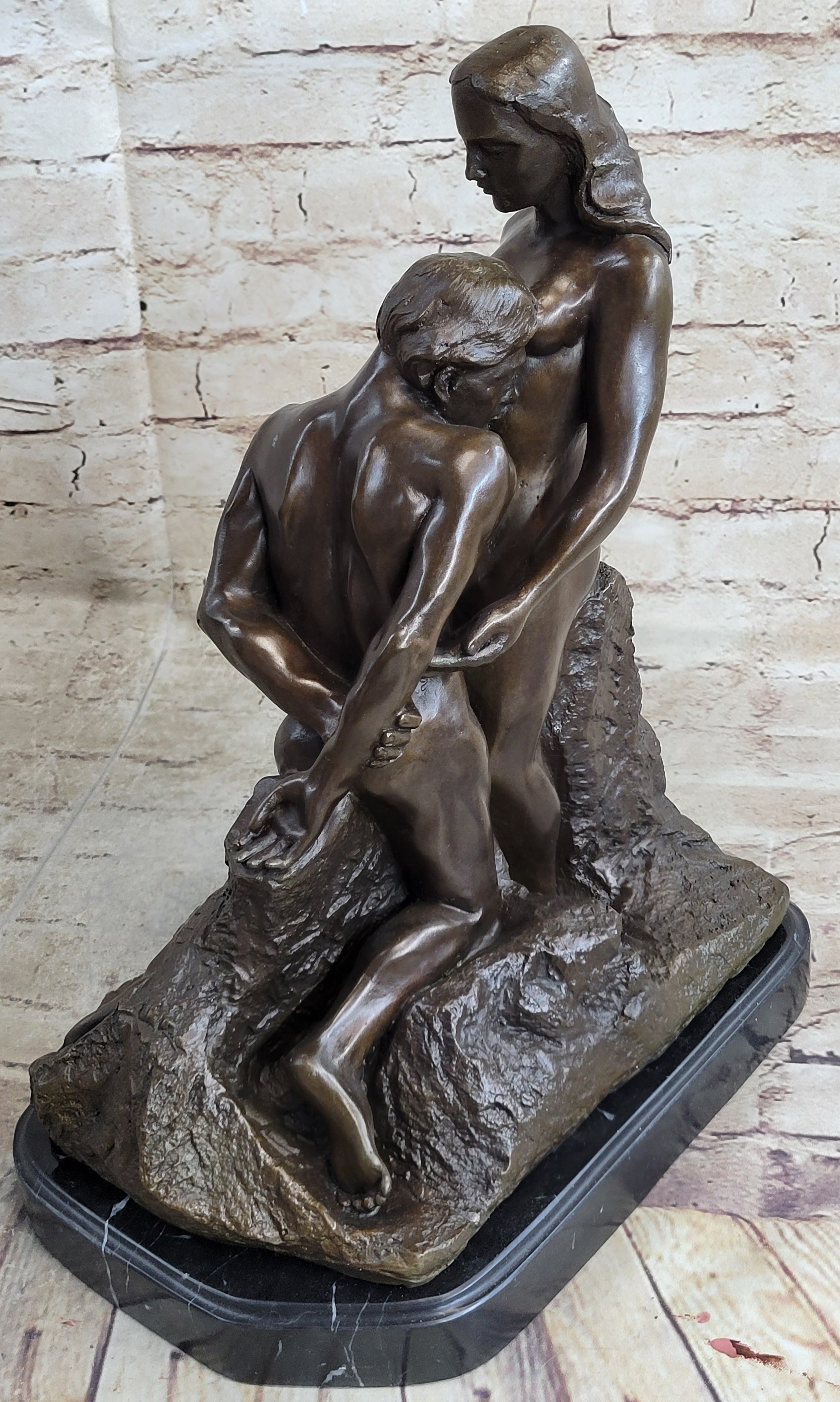 Rodin Eternal Idol Bronze Nude Couple Sculpture Figure Art