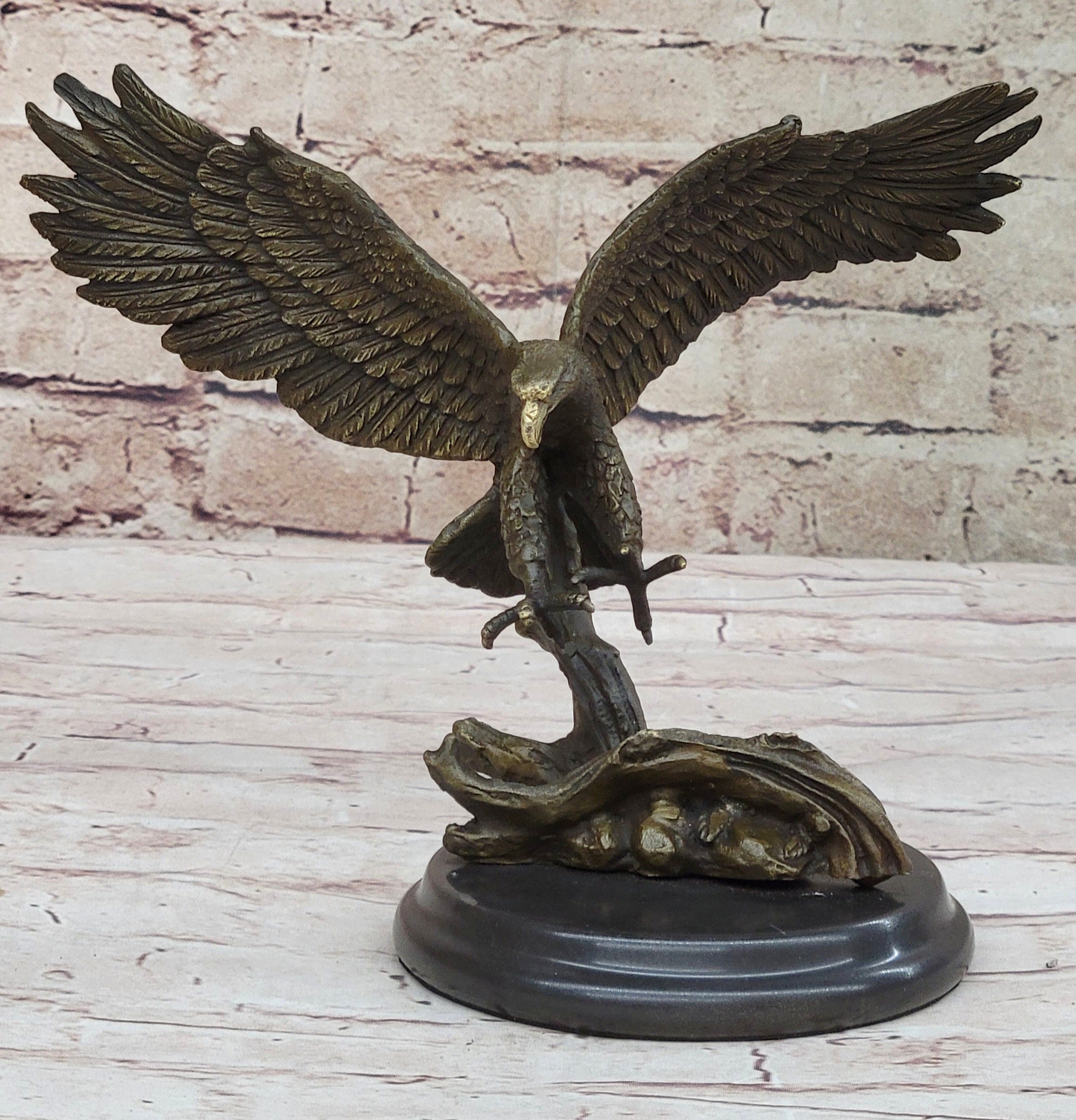 Antoine Barye Flying American Bald Eagle Art Deco Bronze