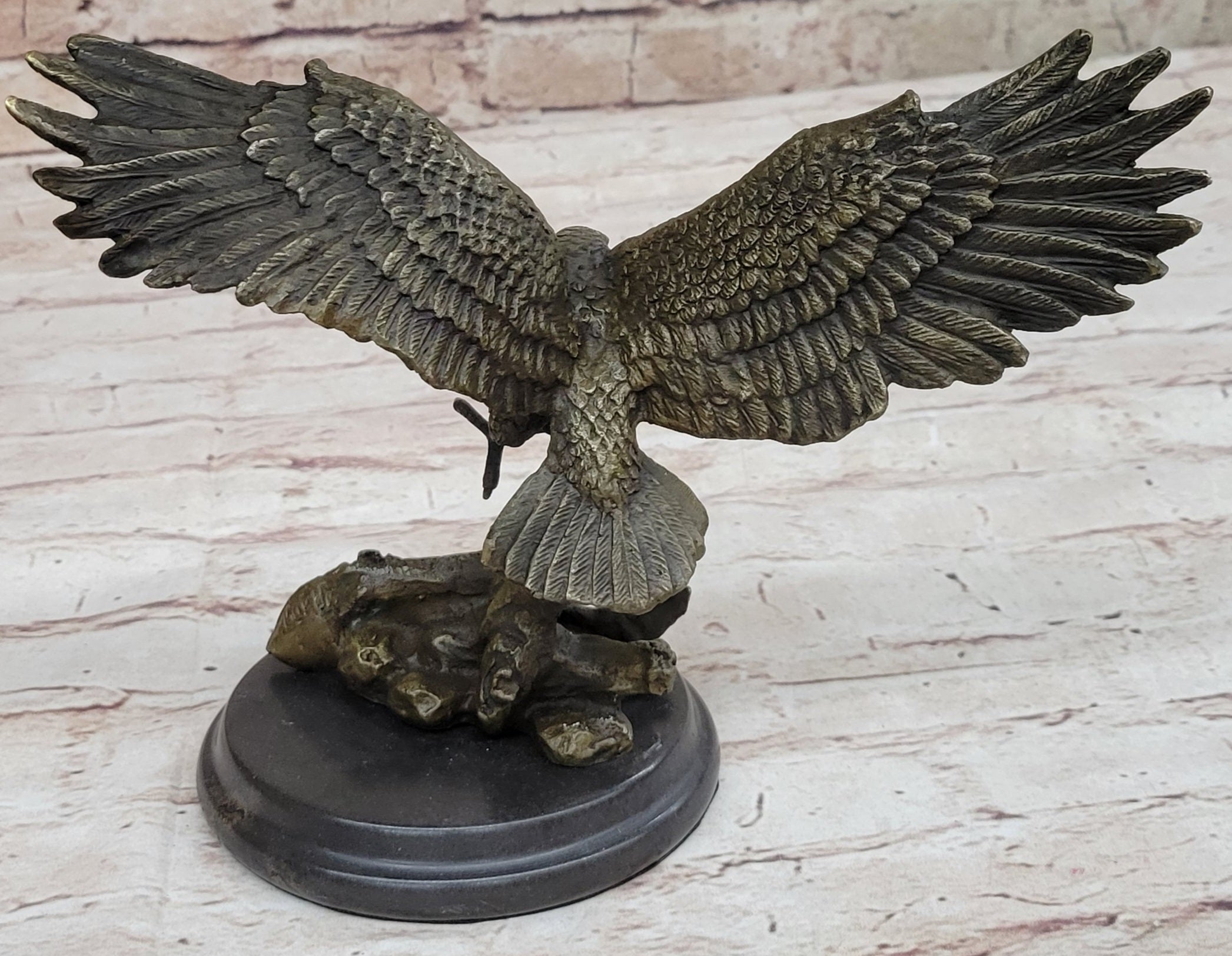 Antoine Barye Flying American Bald Eagle Art Deco Bronze