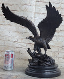 Life Size Hawk American Bald Eagle Bronze Art Deco Figure