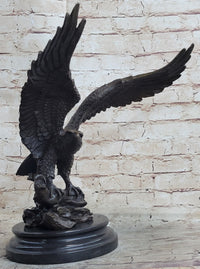 Life Size Hawk American Bald Eagle Bronze Art Deco Figure