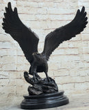 Life Size Hawk American Bald Eagle Bronze Art Deco Figure
