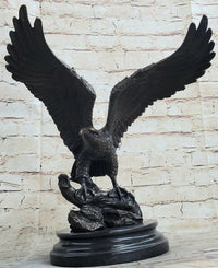 Life Size Hawk American Bald Eagle Bronze Art Deco Figure
