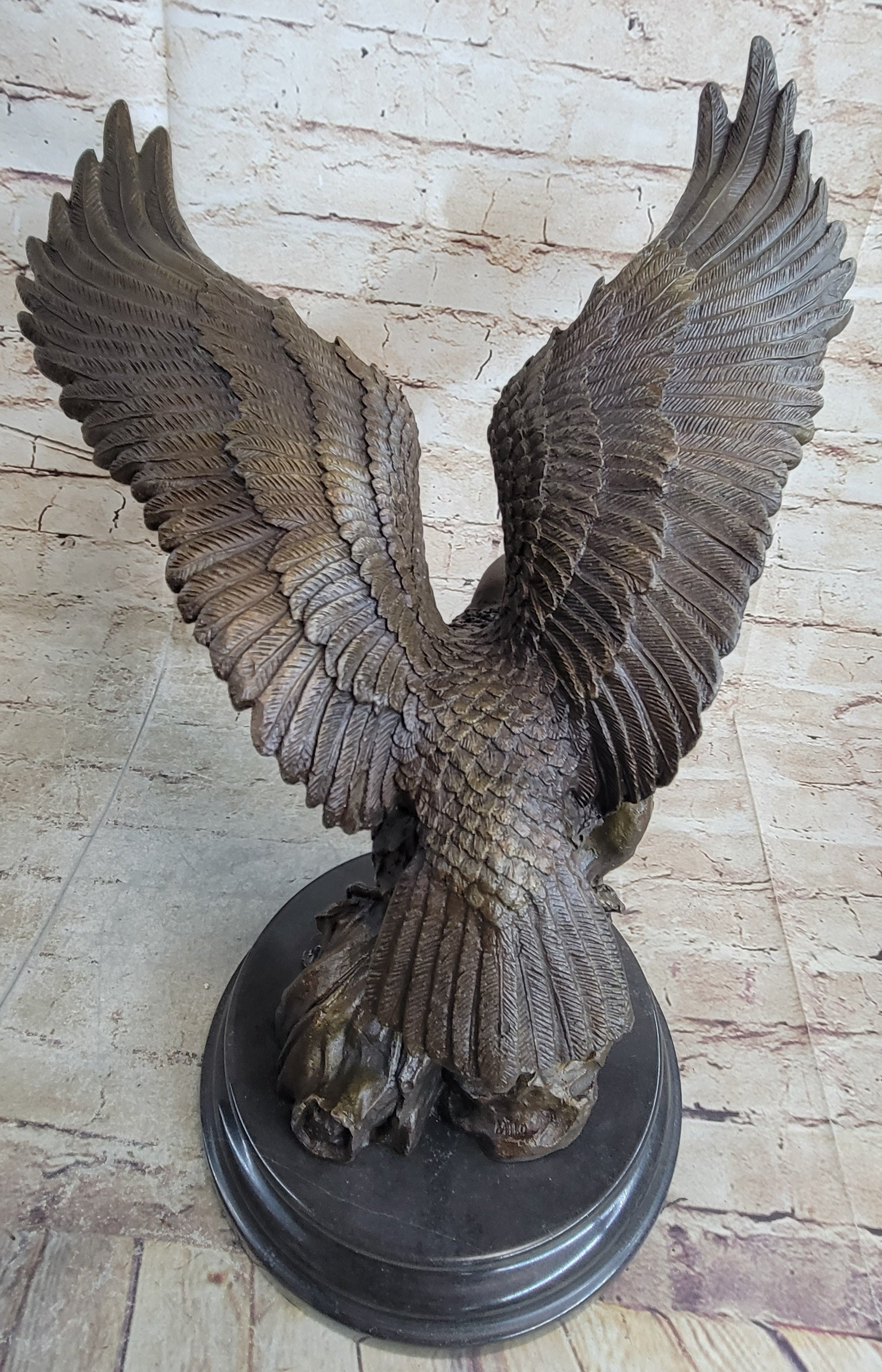 Life Size Hawk American Bald Eagle Bronze Art Deco Figure
