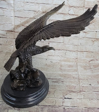 Life Size Hawk American Bald Eagle Bronze Art Deco Figure
