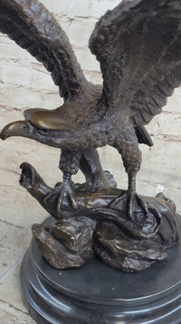 Life Size Hawk American Bald Eagle Bronze Art Deco Figure