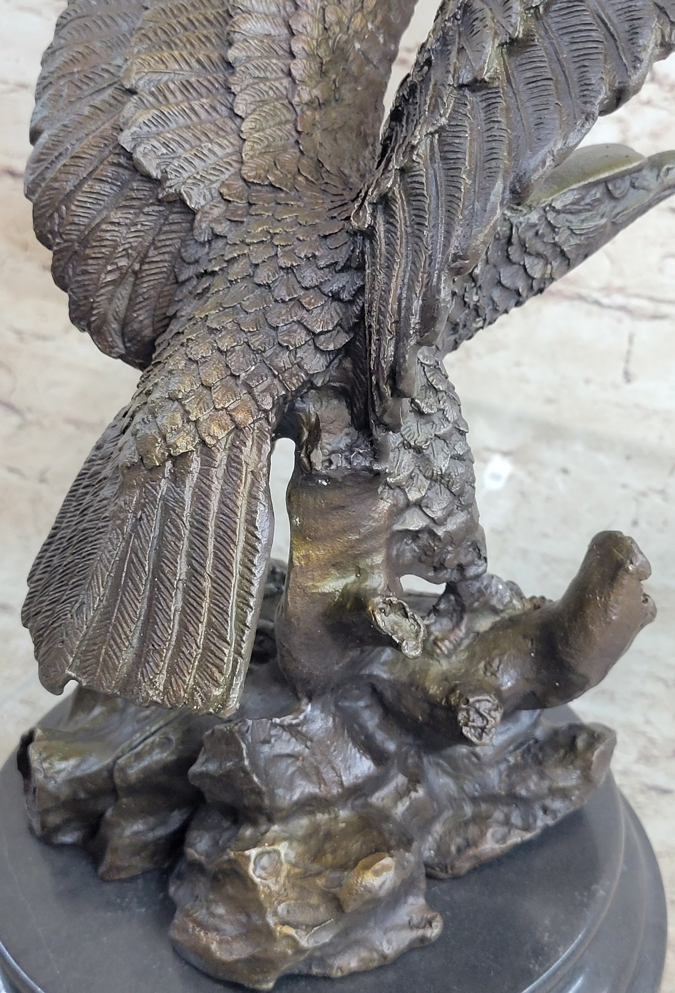 Life Size Hawk American Bald Eagle Bronze Art Deco Figure