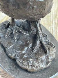 Lucky Chicken Cock Rooster Chanticleer Bronze Sculpture 7" x 5"