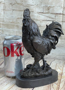 Signed Exquisite Rooster Farm Marble Bronze Statue Sculpture Figurine Figure Art